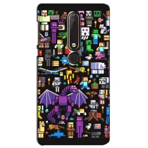 Чехол майнкрафт для Nokia 6 2018 (Все персонажи)