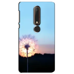 Силиконовый Чехол с одуванчиками на Nokia 6 2018 (Закат с одуванчиком)