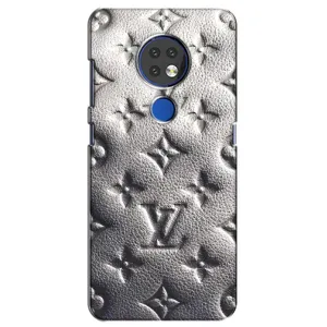 Текстурный Чехол Louis Vuitton для Нокиа 7.2 (Бежевый ЛВ)