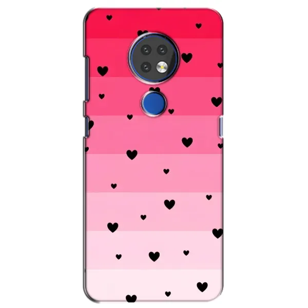 Чехол с рисунком «Чорные сердечки» для Nokia 7.2 Чехол с рисунком «Чорные сердечки» для Nokia 7.2
