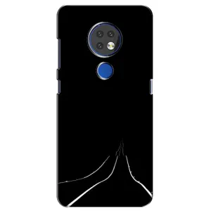 Чехол с картинками на черном фоне для Nokia 7.2 (Дорога)