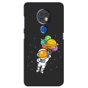 Силиконовый Чехол с принтом "Космонавты" на Nokia 7.2 (Космонавт с шариками)