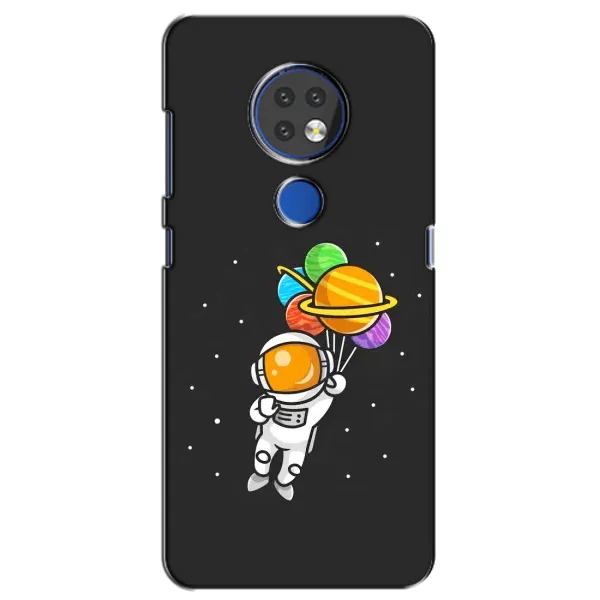 Чехол с рисунком «Космонавт с шариками» для Nokia 7.2