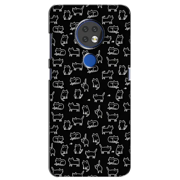 Чехол с рисунком «Котики на черном» для Nokia 7.2 Чехол с рисунком «Котики на черном» для Nokia 7.2