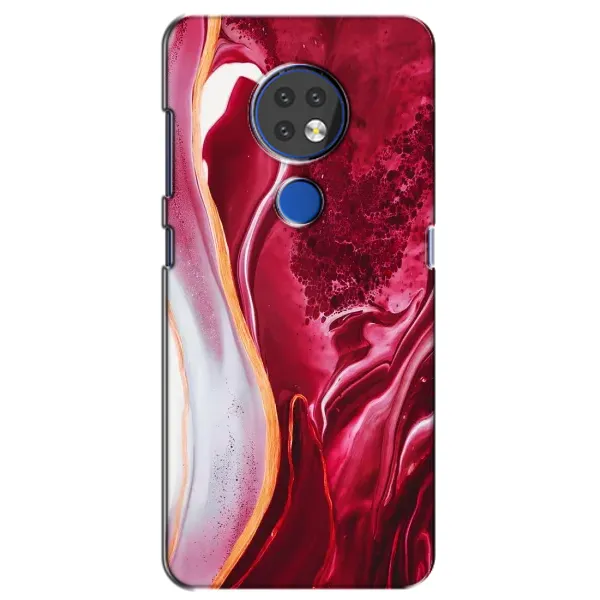 Чехол с рисунком «Красный мрамор» для Nokia 7.2 Чехол с рисунком «Красный мрамор» для Nokia 7.2