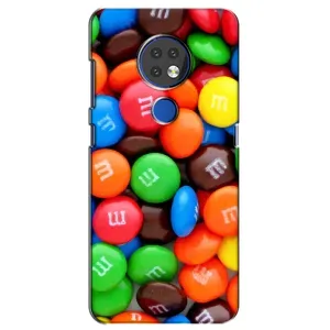 Чехол с изображением вкусной еды для Nokia 7.2 (Разноцветные M&M'S)