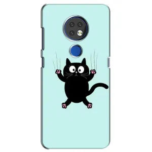 Силиконовый чехол с котиком для Nokia 7.2 (Падающий кот)
