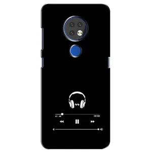 Чехол с картинками на черном фоне для Nokia 7.2 (Плеер)