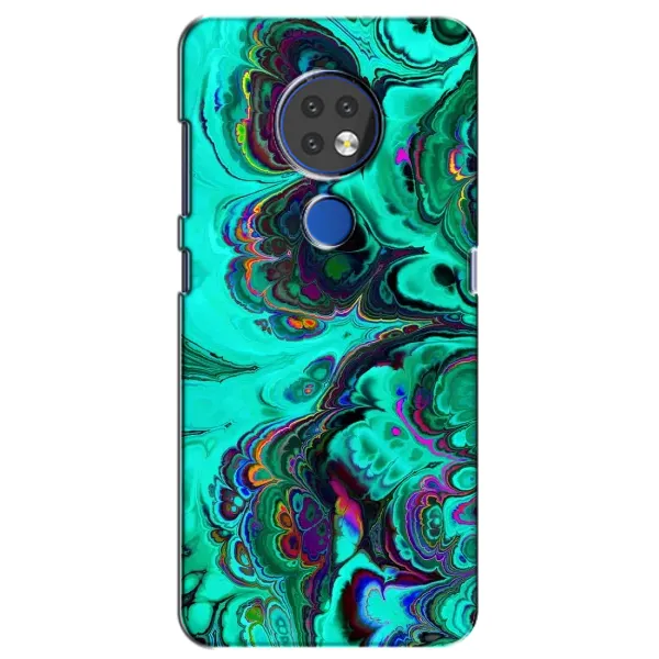 Чехол с рисунком «Салатный мрамор» для Nokia 7.2 Чехол с рисунком «Салатный мрамор» для Nokia 7.2