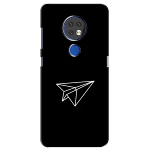 Чехол с картинками на черном фоне для Nokia 7.2 (Самолетик)