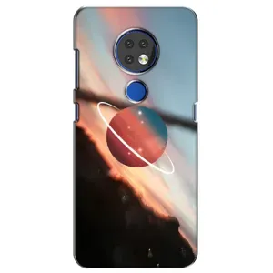 Чехол (ТПУ) с планетами на Nokia 7.2 (Сатурн)
