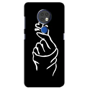 Чехлы (Знак сердечка) на Nokia 7.2 (Сердце на черном)