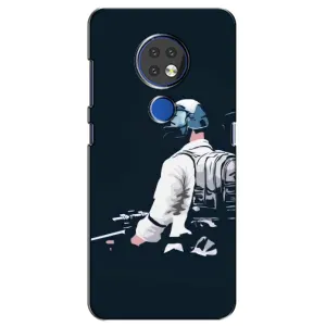 Силиконовый чехол с картинкой "Герой Pubg" на Nokia 7.2 (В экиперовке)