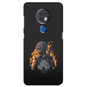 Силиконовый чехол с картинкой "Герой Pubg" на Nokia 7.2 (В огне)