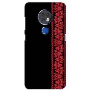 Силиконовый Чехол на Nokia 7.2 с картинкой Вышиванки (Вышиванка на черном)