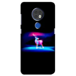 Силиконовый бампер с картинкой животных для Nokia 7.2 (Яркий олень)