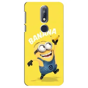 Мультяшный принт на Чехол для Нокиа 7.1 (Banana)