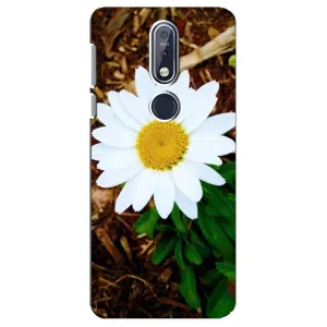 Чехол с ромашками на Nokia 7 2018, 7.1 (Белая ромашка)