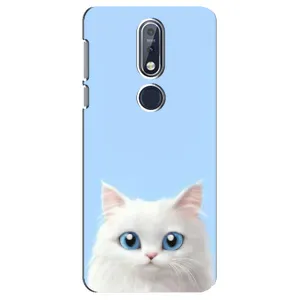 Чехол на тематику: Коты для Nokia 7.1 (2018) (Белый кот)
