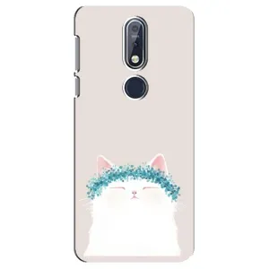 Чехол на тематику: Коты для Nokia 7.1 (2018) (Белый котик)