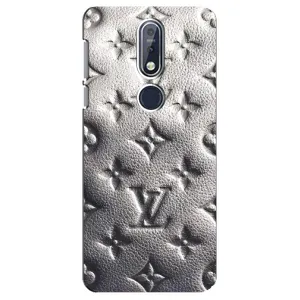 Текстурный Чехол Louis Vuitton для Нокиа 7.1 (Бежевый ЛВ)