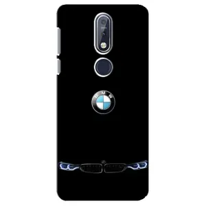 Силиконовый бампер с картинкой машины на Nokia 7 2018, 7.1 (Черный BMW)