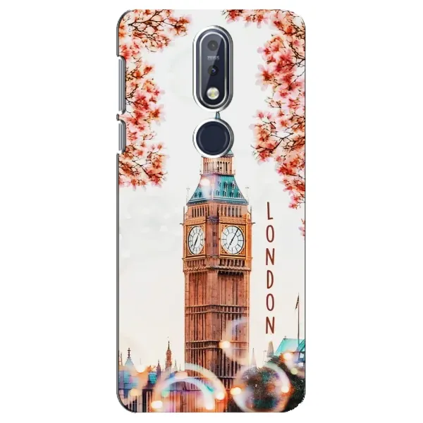 Чехол с рисунком «Часы Лондон» для Nokia 7.1 (2018) Чехол с рисунком «Часы Лондон» для Nokia 7.1 (2018)