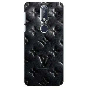 Текстурный Чехол Louis Vuitton для Нокиа 7.1 (Черный ЛВ)