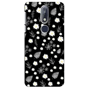 Чехлы с тематикой "ЦВЕТЫ" на Nokia 7 2018, 7.1 (цветение на чорном)