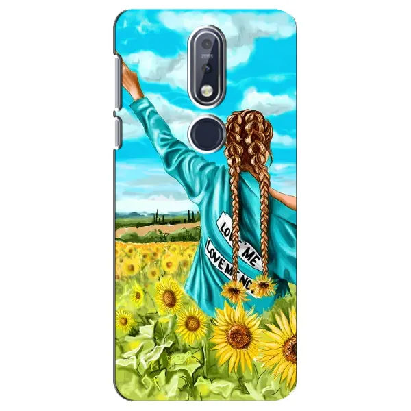 Чехол с рисунком «Девушка на поле» для Nokia 7.1 (2018)