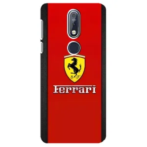 Силиконовый бампер с картинкой машины на Nokia 7 2018, 7.1 (Ferrari Logo)