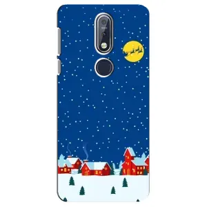 Силіконовий бампер на різдво для Nokia 7 2018, 7.1 (Місто в снігу)