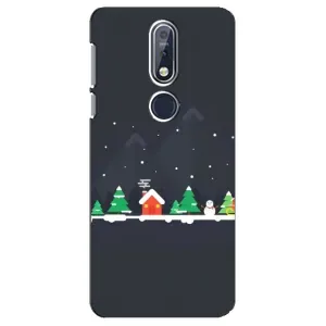 Силіконовий бампер на різдво для Nokia 7 2018, 7.1 (Місто зимове)