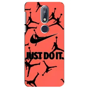 Силиконовый Чехол Nike Air Jordan на Нокиа 7.1 (Just Do It)
