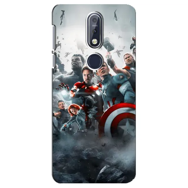 Чехол с рисунком «Команда марвел» для Nokia 7.1 (2018)