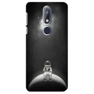 Силіконовый Чохол з принтом "Космонавти" на Nokia 7 2018, 7.1 (Космонавт романтик)