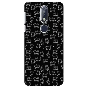 Чехол на тематику: Коты для Nokia 7.1 (2018) (Котики на черном)