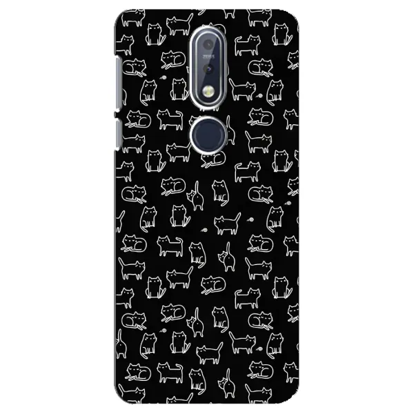 Чехол с рисунком «Котики на черном» для Nokia 7.1 (2018) Чехол с рисунком «Котики на черном» для Nokia 7.1 (2018)