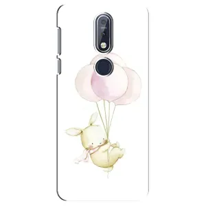Силиконовый бампер с картинкой животных для Nokia 7 2018, 7.1 (Кролик и шарики)