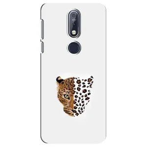 Чехол с леопардовым принтом на Nokia 7 2018, 7.1 (Леопард на белом)