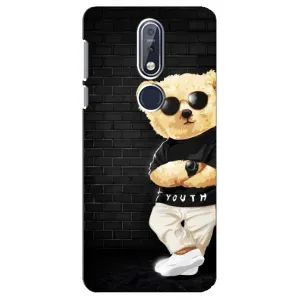 Чехлы Мишка Тедди для Нокиа 7.1 (Мишка в очках)