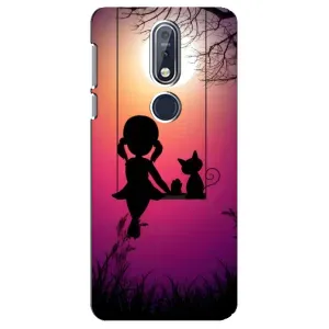 Чехол с рисунком «На качели» для Nokia 7.1 (2018)