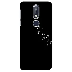 Чехол с картинками на черном фоне для Nokia 7 2018, 7.1 (Ноты)