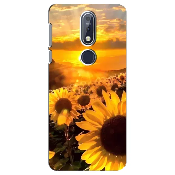 Чехол с рисунком «поле подсолнухов» для Nokia 7.1 (2018)