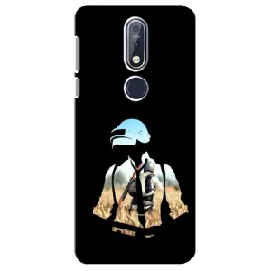 Силиконовый чехол с картинкой "Герой Pubg" на Nokia 7 2018, 7.1 (Пубг мен)