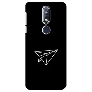 Чехол с картинками на черном фоне для Nokia 7 2018, 7.1 (Самолетик)