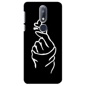 Чохол (Знак сердечка) для Nokia 7 2018, 7.1 (Сердечко на чорному)