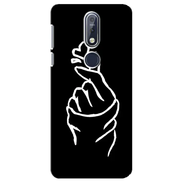 Чехол с рисунком «Сердце на черном» для Nokia 7.1 (2018)