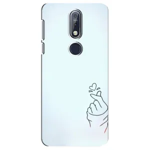 Чохол (Знак сердечка) для Nokia 7 2018, 7.1 (Сердечко на блакитному)