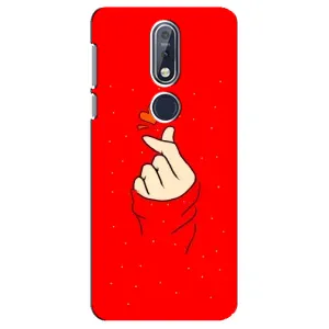 Чохол (Знак сердечка) для Nokia 7 2018, 7.1 (Сердечко на червоному)